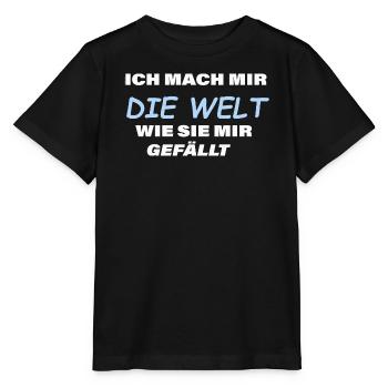 Ich mach mir die Welt ... - Stanley/Stella Kinder T-Shirt MINI CREATOR  - Schwarz - Vorne - Mikhail (115cm)