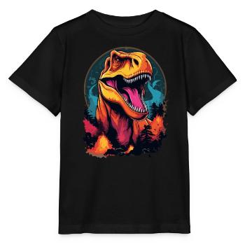 Tyrannosaurus Rex - Stanley/Stella Kinder T-Shirt MINI CREATOR  - Schwarz - Vorne - Mikhail (115cm)