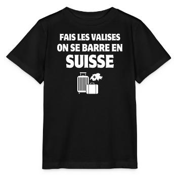 Suisse, je suis Suisse, fierté Suisse - T-shirt bio MINI CREATOR Stanley/Stella Enfant - noir - Devant - Mikhail (115cm)