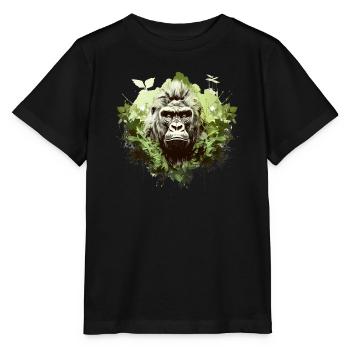 Emerald Jungle Gorilla - Stanley/Stella MINI CREATOR Kids’ T-Shirt - black - Front - Mikhail (115cm)