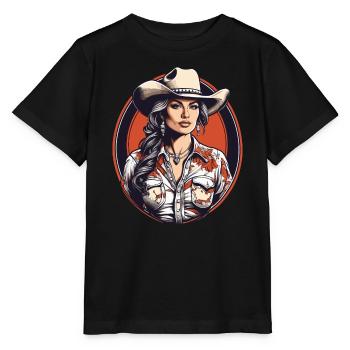 Western Girl - Stanley/Stella Kinder T-Shirt MINI CREATOR  - Schwarz - Vorne - Mikhail (115cm)
