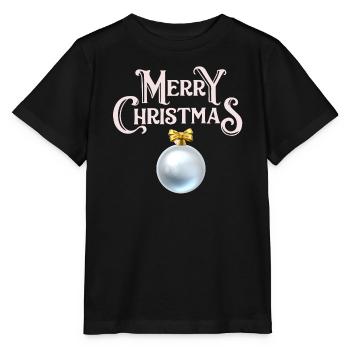 Merry Christmas, joyeux Noël, joyeuses fêtes - T-shirt bio MINI CREATOR Stanley/Stella Enfant - noir - Devant - Mikhail (115cm)