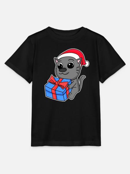 Katze Weihnachten - Stanley/Stella Kinder T-Shirt MINI CREATOR - Schwarz