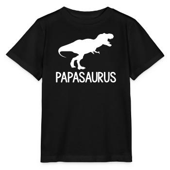 T shirt humoristique papasaurus - T-shirt bio MINI CREATOR Stanley/Stella Enfant - noir - Devant - Mikhail (115cm)