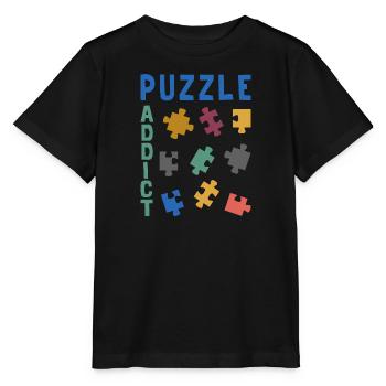 Puzzle addict - Stanley/Stella MINI CREATOR Kids’ T-Shirt - black - Front - Mikhail (115cm)