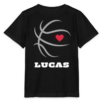 Lucas Basketball Jungenname Basketball Shirt - Stanley/Stella Kinder T-Shirt MINI CREATOR  - Schwarz - Vorne - Mikhail (115cm)