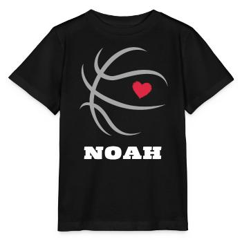 Noah Basketball Jungenname Basketball Shirt - Stanley/Stella Kinder T-Shirt MINI CREATOR  - Schwarz - Vorne - Mikhail (115cm)