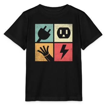 Connecteurs et Éclairs Pastel - T-shirt bio MINI CREATOR Stanley/Stella Enfant - noir - Devant - Mikhail (115cm)