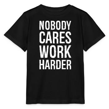 Tout le monde s’en fout, c’est de travailler plus dur - T-shirt bio MINI CREATOR Stanley/Stella Enfant - noir - Devant - Mikhail (115cm)