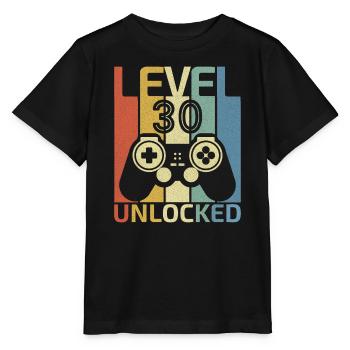 Level 30 30. Videospieler-Geburtstag freigeschaltet - Stanley/Stella Kinder T-Shirt MINI CREATOR  - Schwarz - Vorne - Mikhail (115cm)