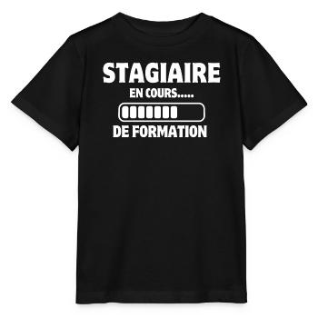 stagiaire, formation, apprenti - T-shirt bio MINI CREATOR Stanley/Stella Enfant - noir - Devant - Mikhail (115cm)