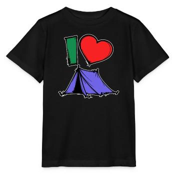 Déclaration de camping Randonneur Coeur Wanderlust Tentes - T-shirt bio MINI CREATOR Stanley/Stella Enfant - noir - Devant - Mikhail (115cm)