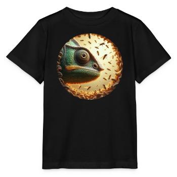 Chameleon with Bees Animation - Stanley/Stella MINI CREATOR Kids’ T-Shirt - black - Front - Mikhail (115cm)