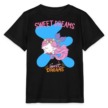 Skurrile Meerjungfrau Schlafender Träumer Design - Stanley/Stella Kinder T-Shirt MINI CREATOR  - Schwarz - Vorne - Mikhail (115cm)