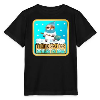 PELLETER LA NEIGE - MERCI PARESSEUX - T-shirt bio MINI CREATOR Stanley/Stella Enfant - noir - Devant - Mikhail (115cm)