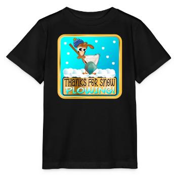 WINTERHUHN - DANKE FÜRS SCHNEEPFLÜGEN - Stanley/Stella Kinder T-Shirt MINI CREATOR  - Schwarz - Vorne - Mikhail (115cm)