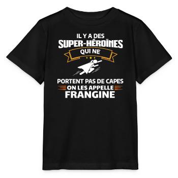 Super-Héroïne Frangine T-Shirt Empowerment - T-shirt bio MINI CREATOR Stanley/Stella Enfant - noir - Devant - Mikhail (115cm)