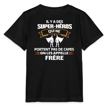 Super-Héros Frère Sans Cape - T-shirt bio MINI CREATOR Stanley/Stella Enfant - noir - Devant - Mikhail (115cm)