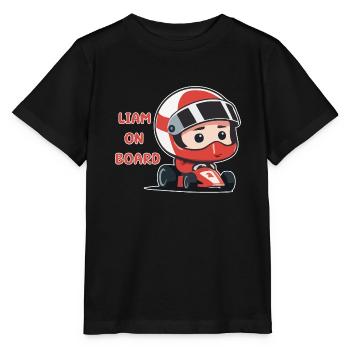 Liam on board - Stanley/Stella Kinder T-Shirt MINI CREATOR  - Schwarz - Vorne - Mikhail (115cm)