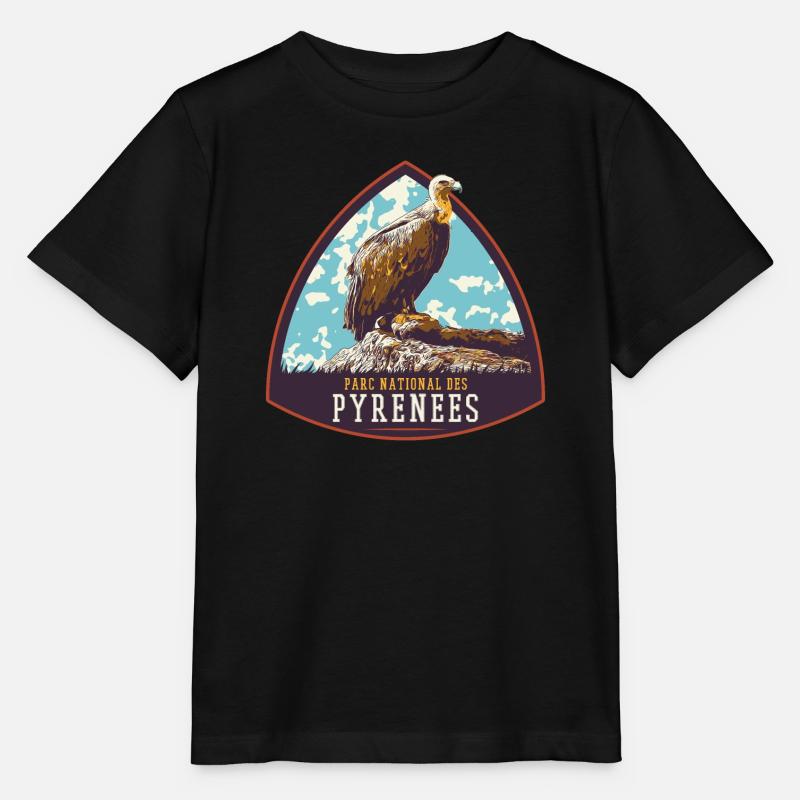 Écusson Vautour, Parc Pyrénées : Nature Protégée - T-shirt bio MINI CREATOR Stanley/Stella Enfant - noir