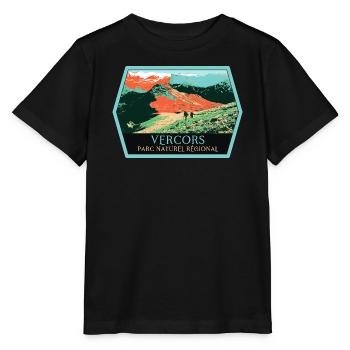 Randonnée Parc Naturel Vercors: Aventure Naturelle - T-shirt bio MINI CREATOR Stanley/Stella Enfant - noir - Devant - Mikhail (115cm)