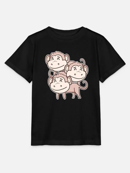 Niedliche Affen - Affe Motiv - Stanley/Stella Kinder T-Shirt MINI CREATOR - Schwarz