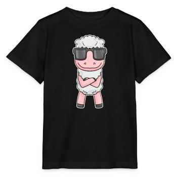 Schaf mit Brille - Stanley/Stella Kinder T-Shirt MINI CREATOR  - Schwarz - Vorne - Mikhail (115cm)