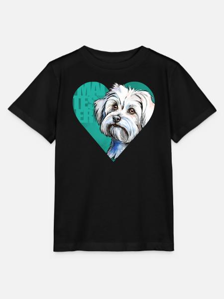Malteser Portrait - Stanley/Stella Kinder T-Shirt MINI CREATOR - Schwarz