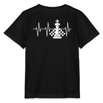 Checkerboard Pulse Icon Heartbeat Chess King - Stanley/Stella MINI CREATOR Kids’ T-Shirt - black - Front - Mikhail (115cm)