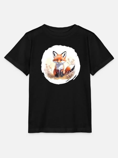 Fuchs Aquarell - Stanley/Stella Kinder T-Shirt MINI CREATOR - Schwarz