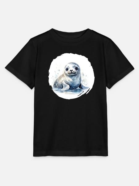Robbe Aquarell - Stanley/Stella Kinder T-Shirt MINI CREATOR - Schwarz