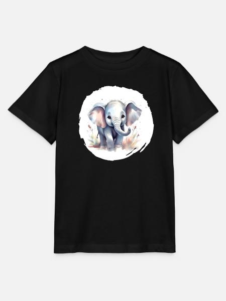 Aquarell Elefant - Stanley/Stella Kinder T-Shirt MINI CREATOR - Schwarz