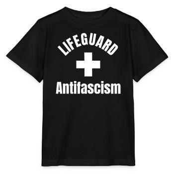 Sauveteur Antifascisme - Sauver des vies, haïr le fascisme - T-shirt bio MINI CREATOR Stanley/Stella Enfant - noir - Devant - Mikhail (115cm)