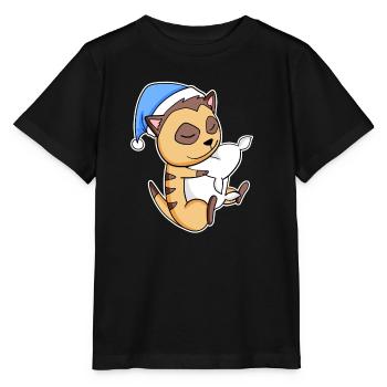 Meerkat with pillow and sleepy cap - Stanley/Stella MINI CREATOR Kids’ T-Shirt - black - Front - Mikhail (115cm)