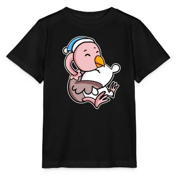 Ostrich with pillow and sleepy cap - Stanley/Stella MINI CREATOR Kids’ T-Shirt - black - Front - Mikhail (115cm)
