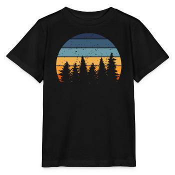 Forest Nature Retro Tree - Stanley/Stella MINI CREATOR Kids’ T-Shirt - black - Front - Mikhail (115cm)