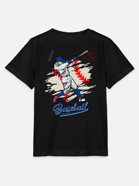Dynamische Baseballschaukel Illustration - Stanley/Stella Kinder T-Shirt MINI CREATOR - Schwarz