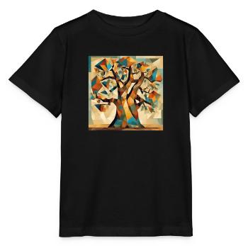 Herbstbaum in Geometrie - Stanley/Stella Kinder T-Shirt MINI CREATOR  - Schwarz - Vorne - Mikhail (115cm)