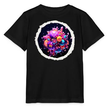 Kosmische funky Blasen - Stanley/Stella Kinder T-Shirt MINI CREATOR  - Schwarz - Vorne - Mikhail (115cm)