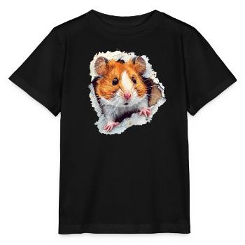 Hamster Hamster tête de hamster Hamster d’or Hamster nain - T-shirt bio MINI CREATOR Stanley/Stella Enfant - noir - Devant - Mikhail (115cm)