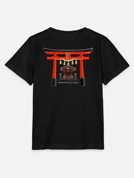 hakone, -, jinja, jezioro, ashi, japonia Rysunek - Koszulka dziecięca Stanley/Stella MINI CREATOR  - czarny
