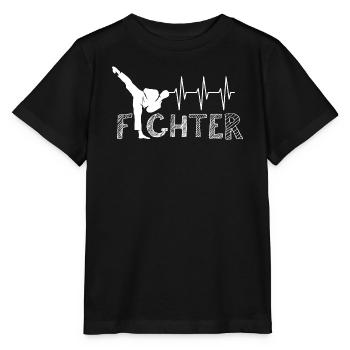 Puls Kick Kampfsport Herzschlag Symbol fighter - Stanley/Stella Kinder T-Shirt MINI CREATOR  - Schwarz - Vorne - Mikhail (115cm)