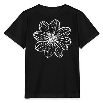 Blume weiß weiße Blume - Stanley/Stella Kinder T-Shirt MINI CREATOR  - Schwarz - Vorne - Mikhail (115cm)