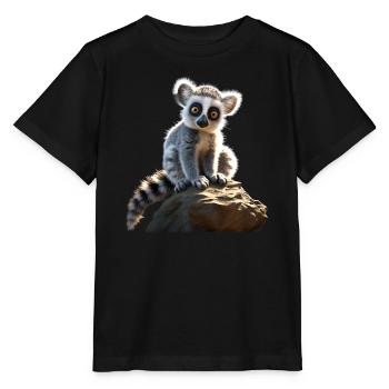 Amoureux des lémuriens à queue annelée Lémurien lémurien à queue annelée Maki lémurien à queue annelée - T-shirt bio MINI CREATOR Stanley/Stella Enfant - noir - Devant - Mikhail (115cm)
