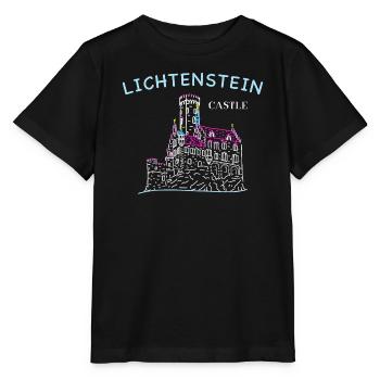 Lichtenstein Castle, Germany, Hand Drawing - Stanley/Stella MINI CREATOR Kids’ T-Shirt - black - Front - Mikhail (115cm)