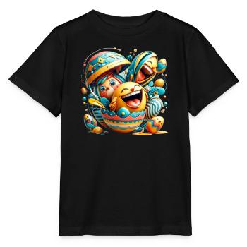 Conception graphique de Pâques dans le style Mixed Dimensions - T-shirt bio MINI CREATOR Stanley/Stella Enfant - noir - Devant - Mikhail (115cm)