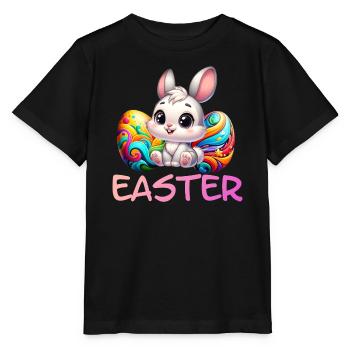 Osterhase mit Ostereiern - Stanley/Stella Kinder T-Shirt MINI CREATOR  - Schwarz - Vorne - Mikhail (115cm)