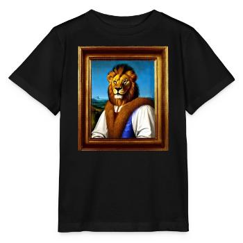 Löwenporträt – Königlicher Stil der Renaissance - Stanley/Stella Kinder T-Shirt MINI CREATOR  - Schwarz - Vorne - Mikhail (115cm)