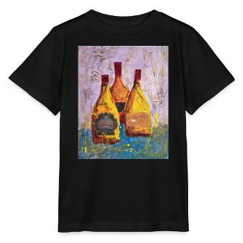 Étiquettes de vin abstraites Round Hill - T-shirt bio MINI CREATOR Stanley/Stella Enfant - noir - Devant - Mikhail (115cm)