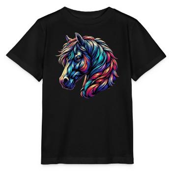 Cheval - T-shirt bio MINI CREATOR Stanley/Stella Enfant - noir - Devant - Mikhail (115cm)